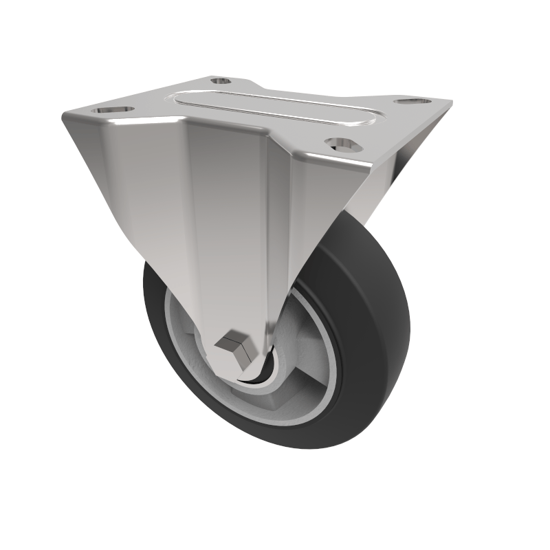 Elastic Rubber on Aluminium Plate Fixed Castor 150mm 350kg Load