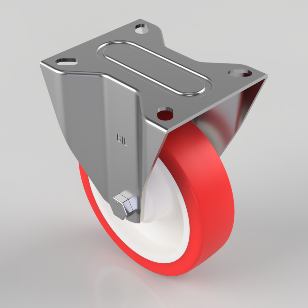 Polyurethane Nylon Plate Fixed Castor 150mm 400kg Load