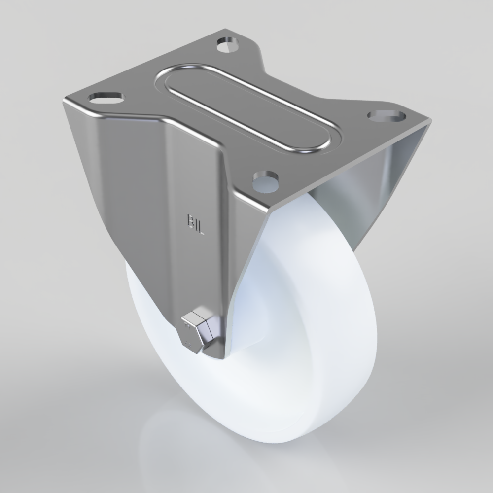 Nylon Plate Fixed Castor 150mm 350kg Load