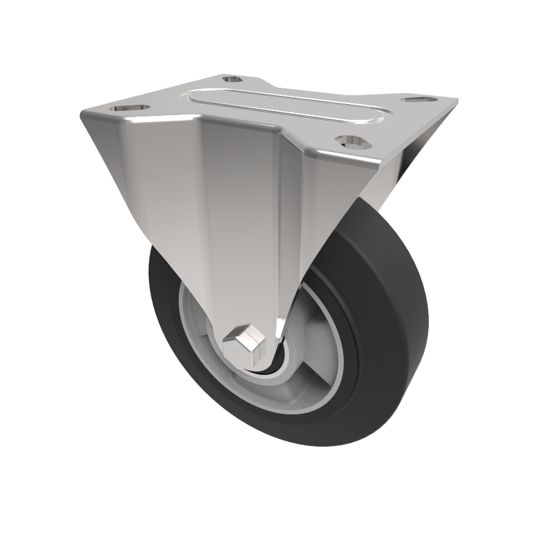 Elastic Rubber on Aluminium Plate Fixed Castor 160mm 400kg Load