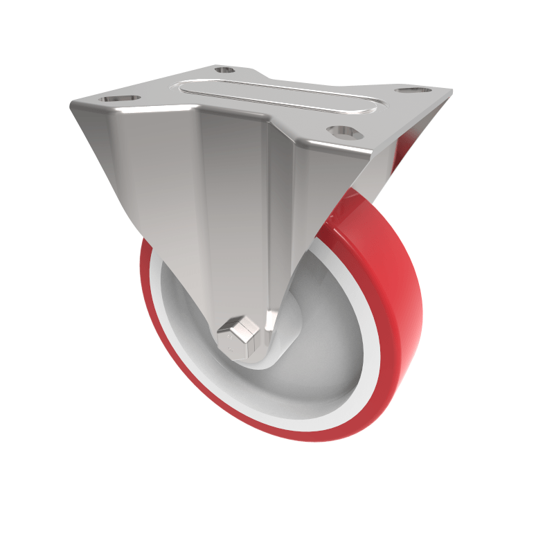 Polyurethane Nylon Plate Fixed Castor 160mm 400kg Load