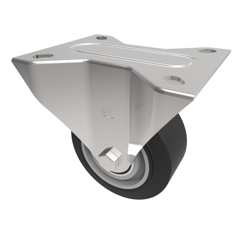 Elastic Rubber on Aluminium Plate Fixed Castor 80mm 180kg Load