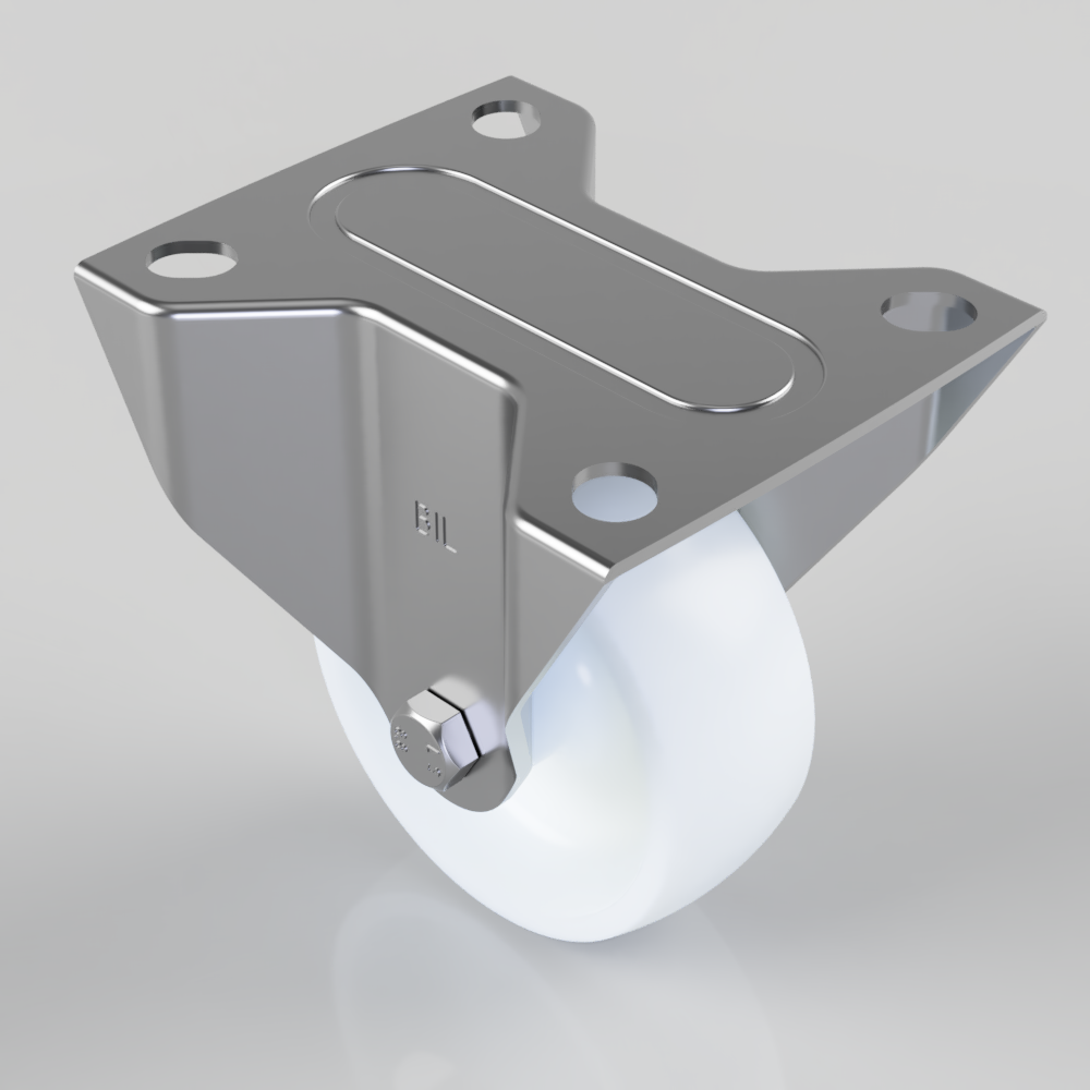 Nylon Plate Fixed Castor 80mm 150kg Load