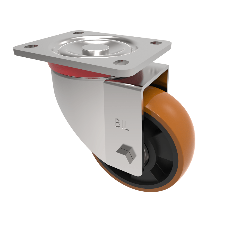 Polyurethane Nylon Plate Swivel Castor 125mm 400kg Load