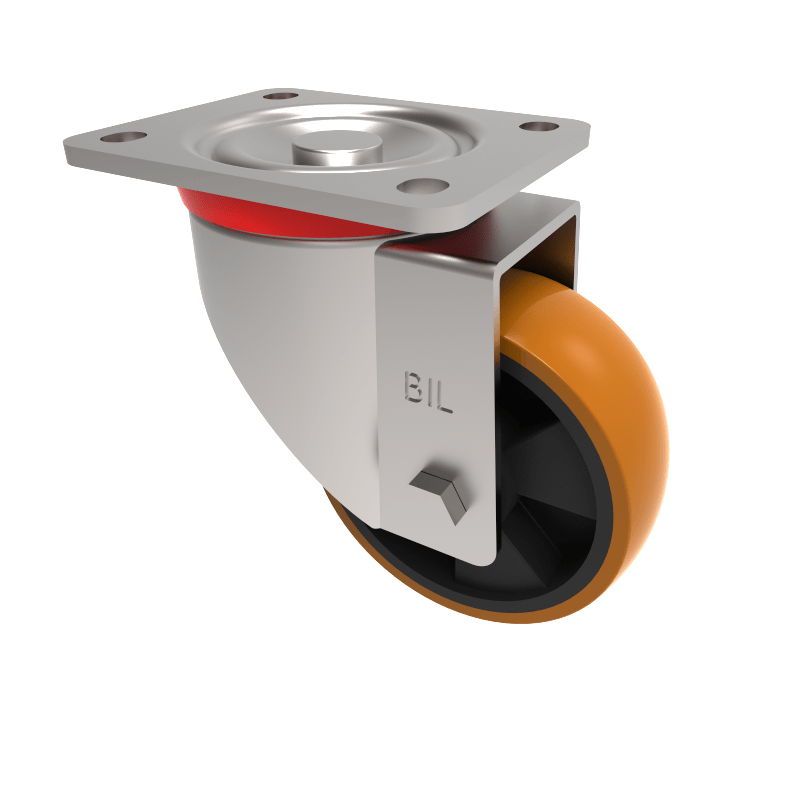 Polyurethane Nylon Plate Swivel Castor 125mm 400kg Load