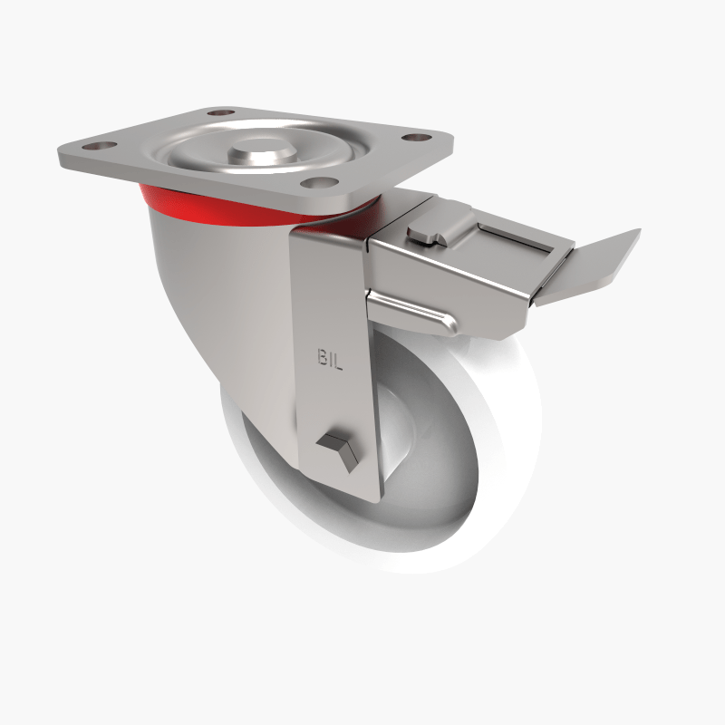 Nylon Plate Swivel Castor Brake 150mm 800kg Load