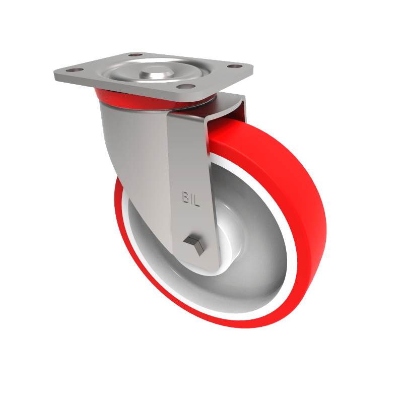 Polyurethane Nylon Plate Swivel Castor 200mm 700kg Load