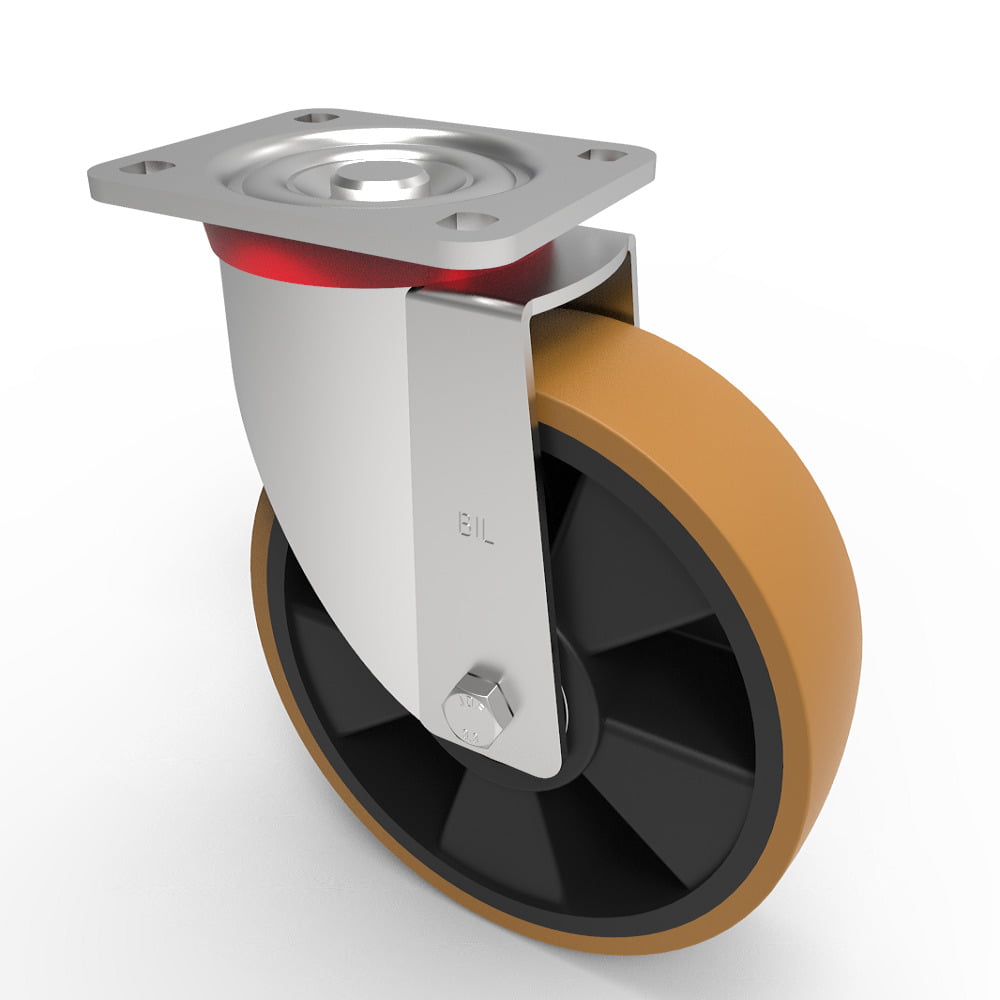 Polyurethane Nylon Plate Swivel Castor 200mm 800kg Load