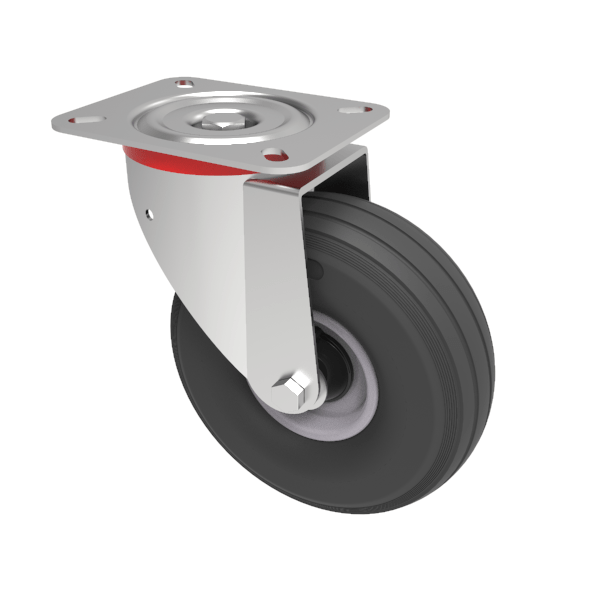 Puncture Proof Polyurethane Plate Swivel Castor 260mm 150kg Load
