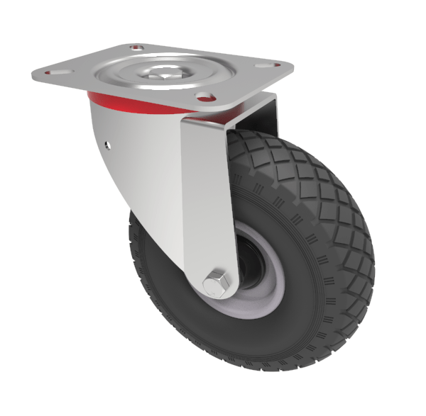 Pneumatic wheel Plate Swivel Castor 260mm 200kg Load