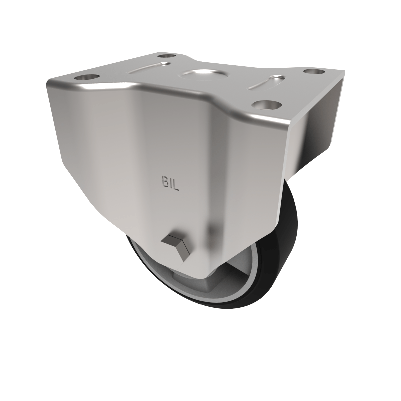 Elastic Rubber on Aluminium Plate Fixed Castor 125mm 270kg Load