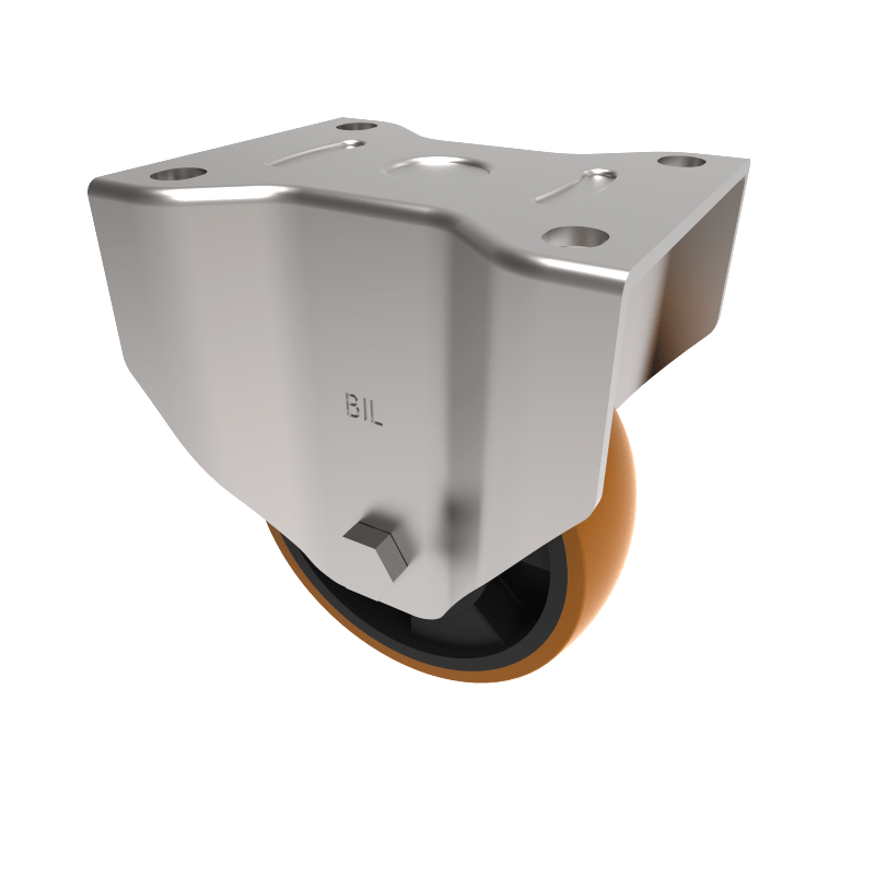 Polyurethane Nylon Plate Fixed Castor 125mm 400kg Load