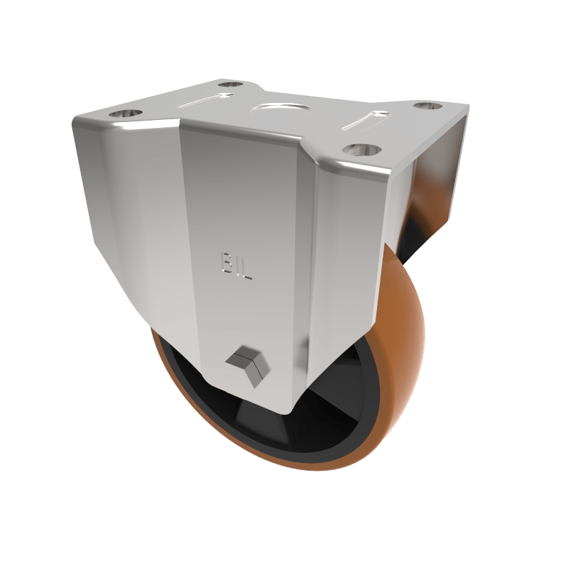 Polyurethane Nylon Plate Fixed Castor 150mm 600kg Load