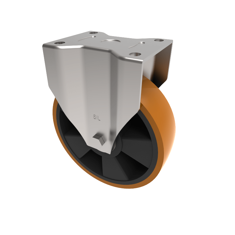 Polyurethane Nylon Plate Fixed Castor 200mm 800kg Load