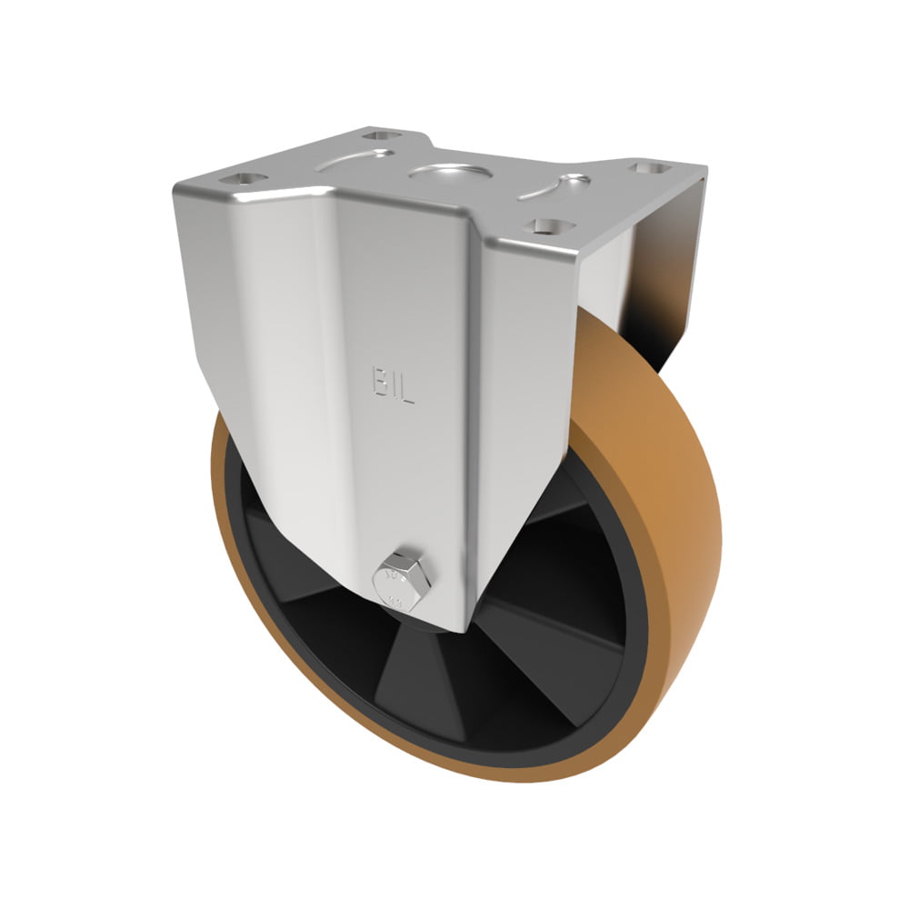 Polyurethane Nylon Plate Fixed Castor 200mm 800kg Load