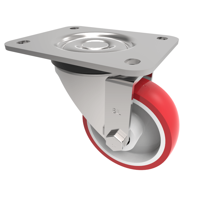 Polyurethane Nylon Plate Swivel Castor 100mm 250kg Load