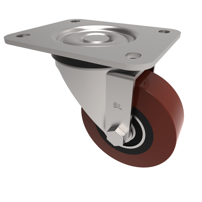 Polyurethane Cast Iron Plate Swivel Castor 100mm 300kg Load