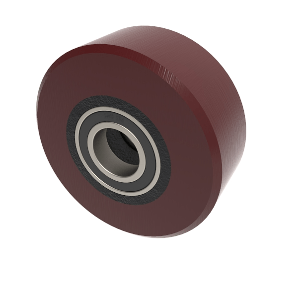 Polyurethane Cast Iron 100mm Ball Bearing Wheel 300kg Load