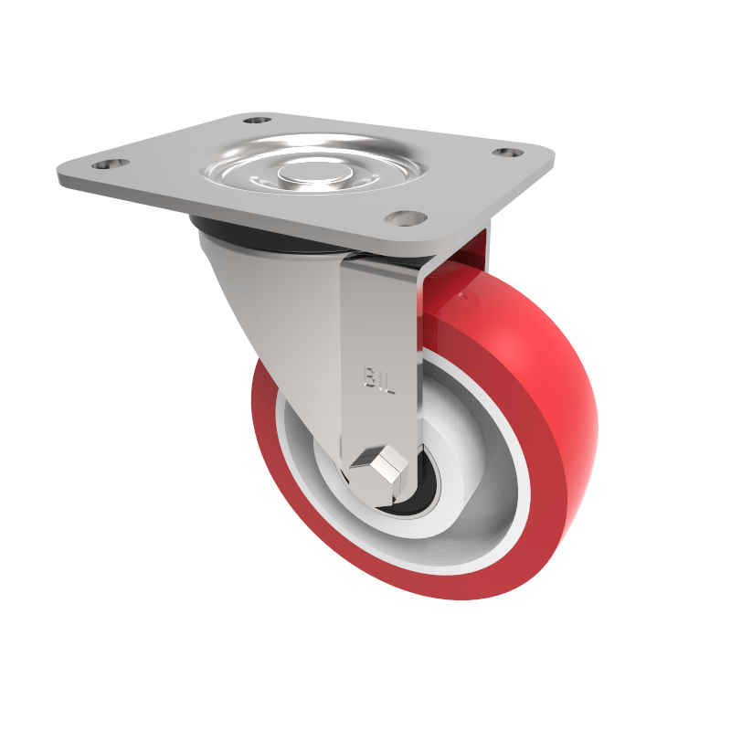 Polyurethane Nylon Plate Swivel Castor 125mm 350kg Load
