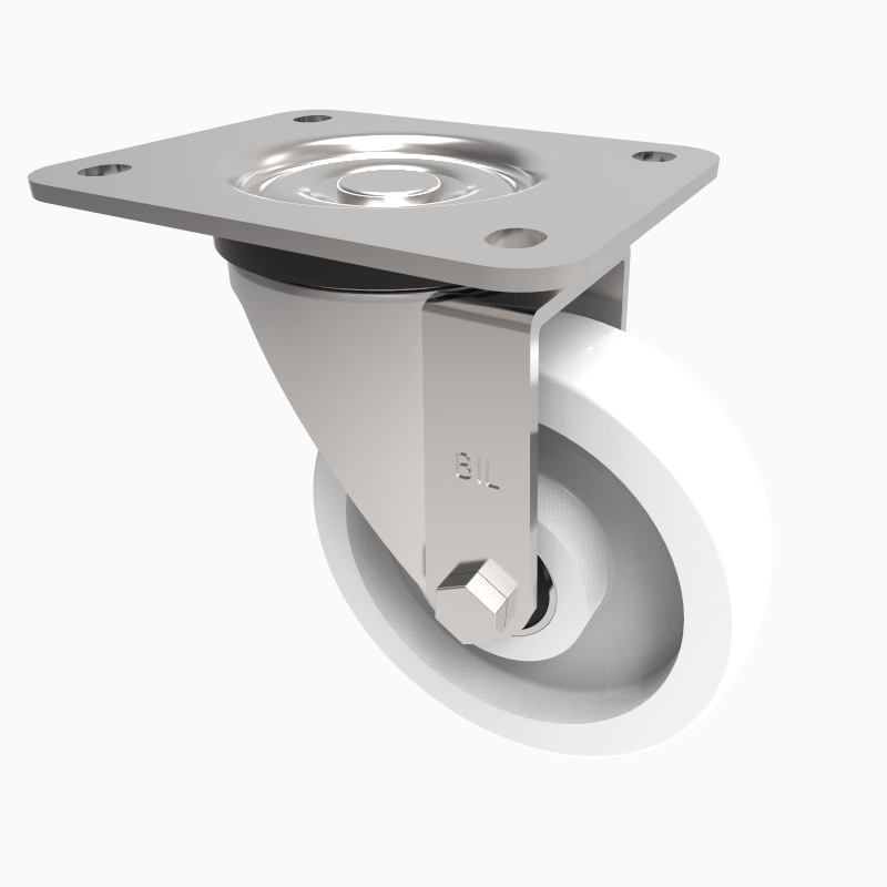 Nylon Plate Swivel Castor 125mm 500kg Load