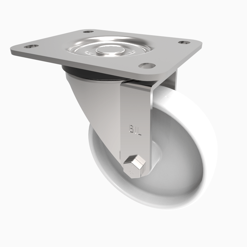 Nylon Plate Swivel Castor 125mm 300kg Load