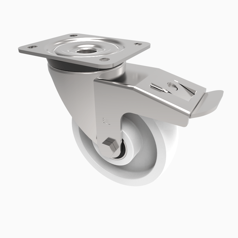 Nylon Plate Swivel Castor Brake 150mm 700kg Load