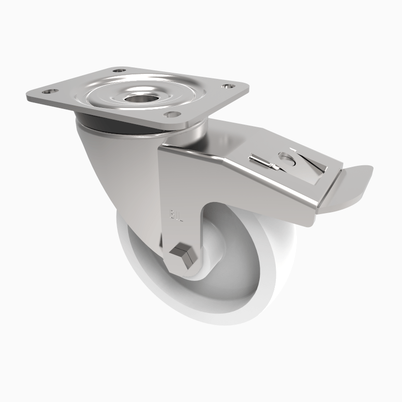 Nylon Plate Swivel Castor Brake 150mm 500kg Load