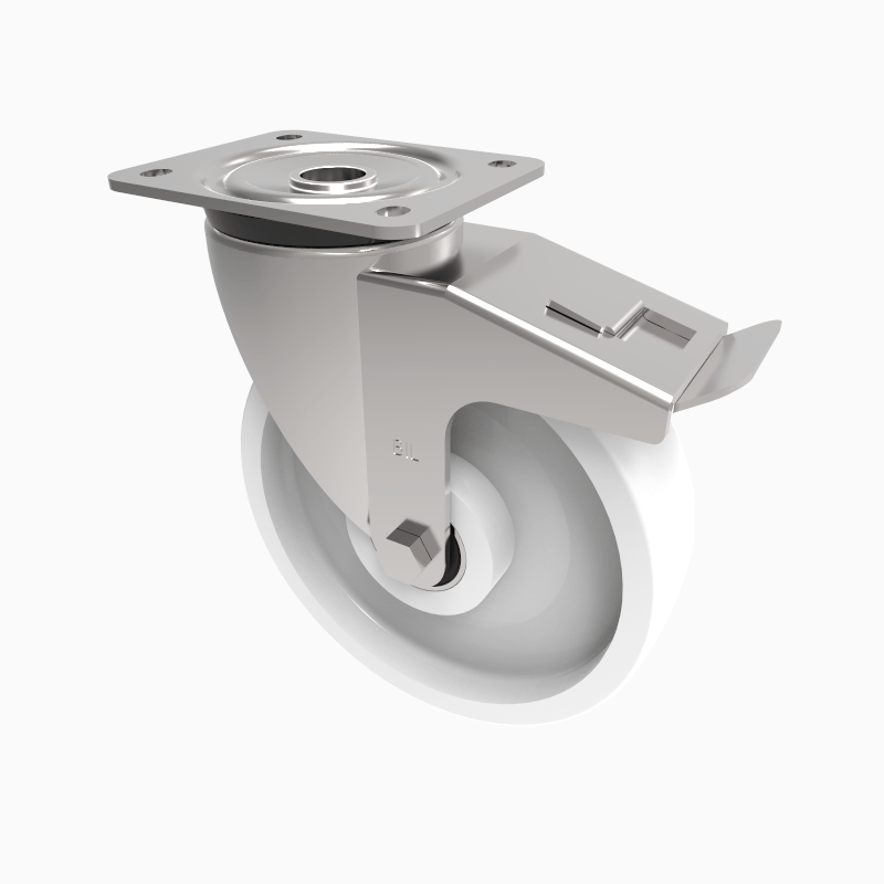 Nylon Plate Swivel Castor Brake 200mm 500kg Load