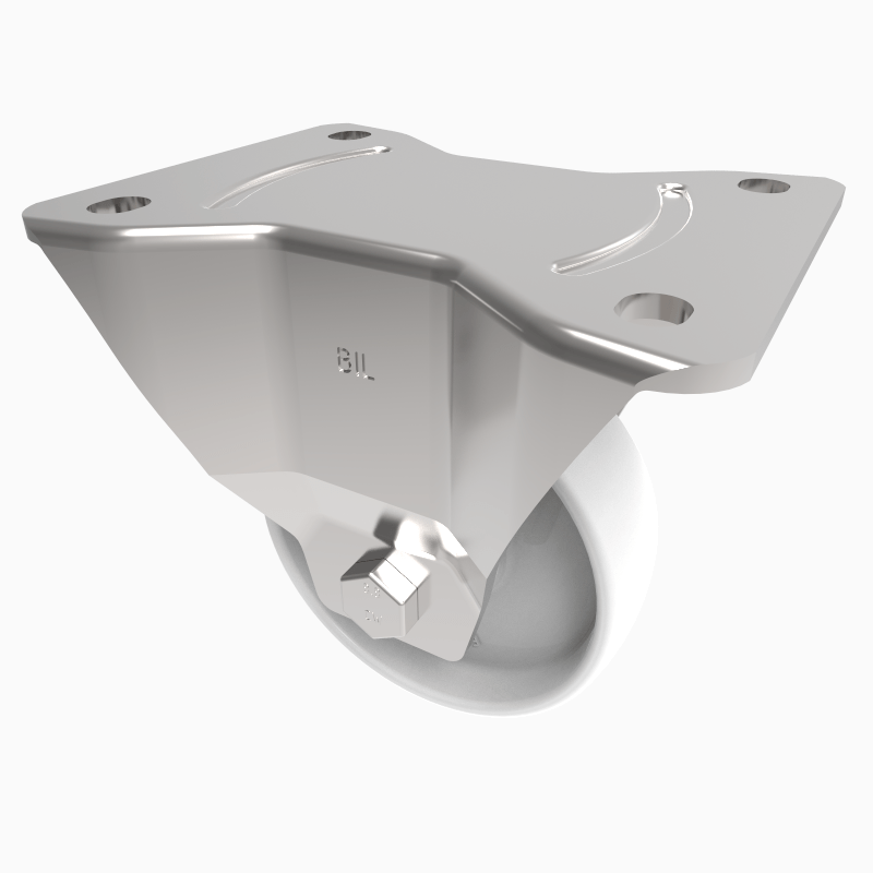 Nylon Plate Fixed Castor 100mm 270kg Load