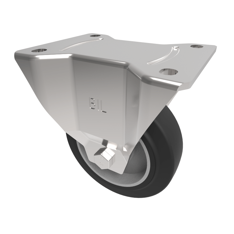 Elastic Rubber on Aluminium Plate Fixed Castor 125mm 250kg Load