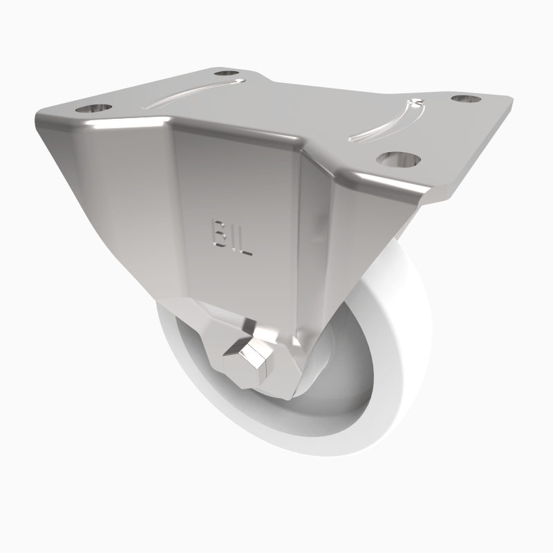 Nylon Plate Fixed Castor 125mm 500kg Load