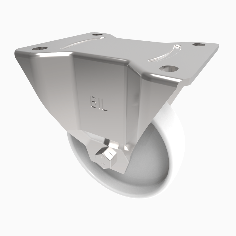 Nylon Plate Fixed Castor 125mm 300kg Load