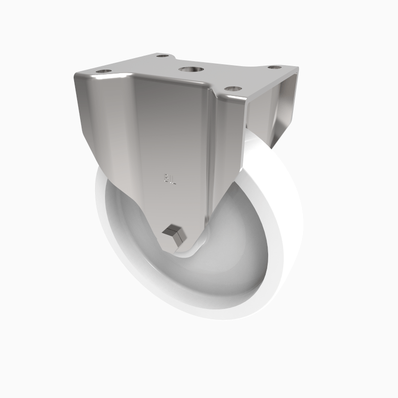 Nylon Plate Fixed Castor 200mm 700kg Load