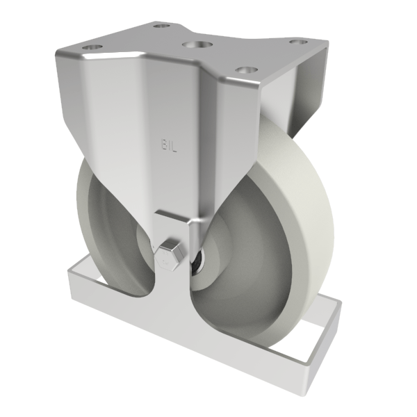 Nylon Plate Fixed Castor Footguard 150mm 500kg load