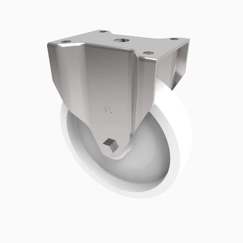 Nylon Plate Fixed Castor 200mm 500kg Load