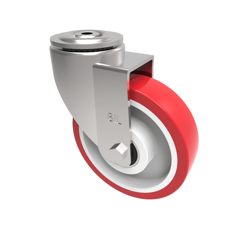 Polyurethane Nylon Bolt Hole Swivel Castor 150mm 400kg Load