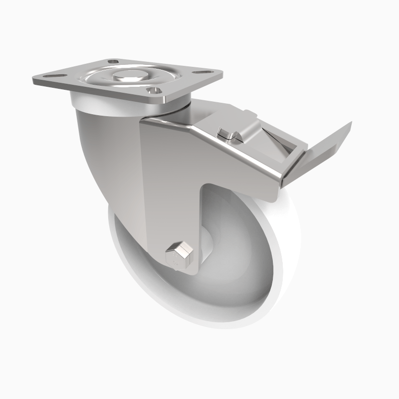 Nylon Plate Swivel Castor Brake 150mm 300kg Load