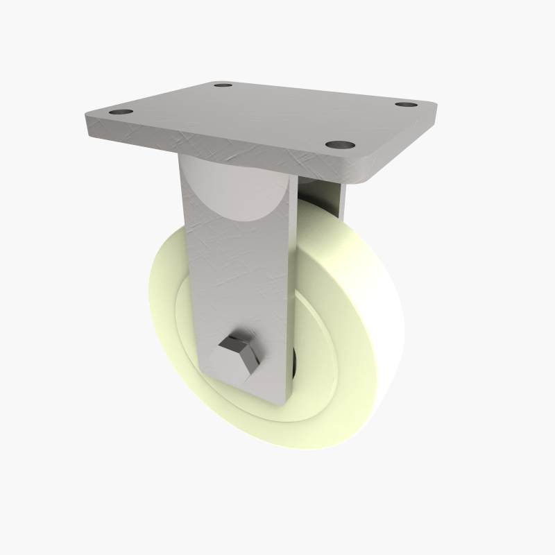 Nylon Plate Fixed Castor 200mm 3000kg Load
