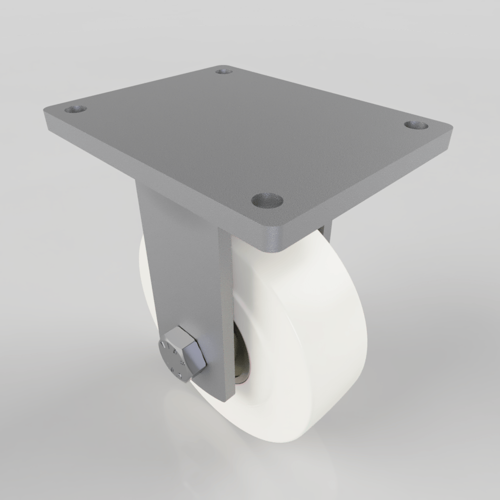 Nylon Plate Fixed Castor 250mm 6000kg Load