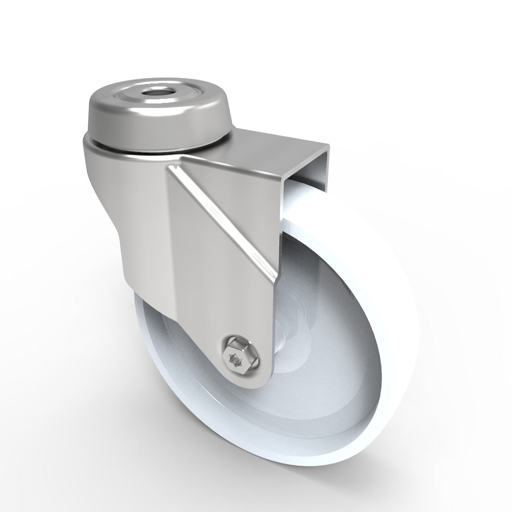 Nylon Bolt Hole Swivel Castor 100mm 70kg Load