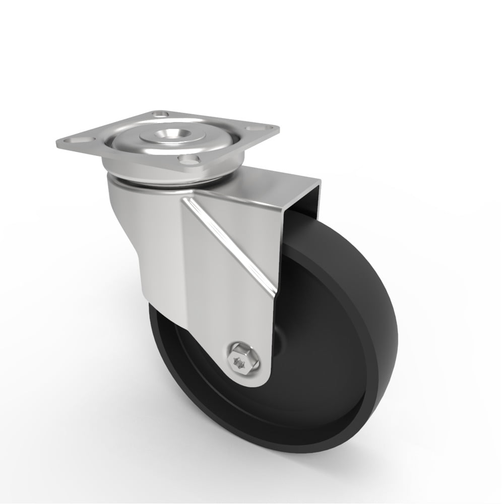 Polypropylene Plate Swivel Castor 100mm 70kg Load