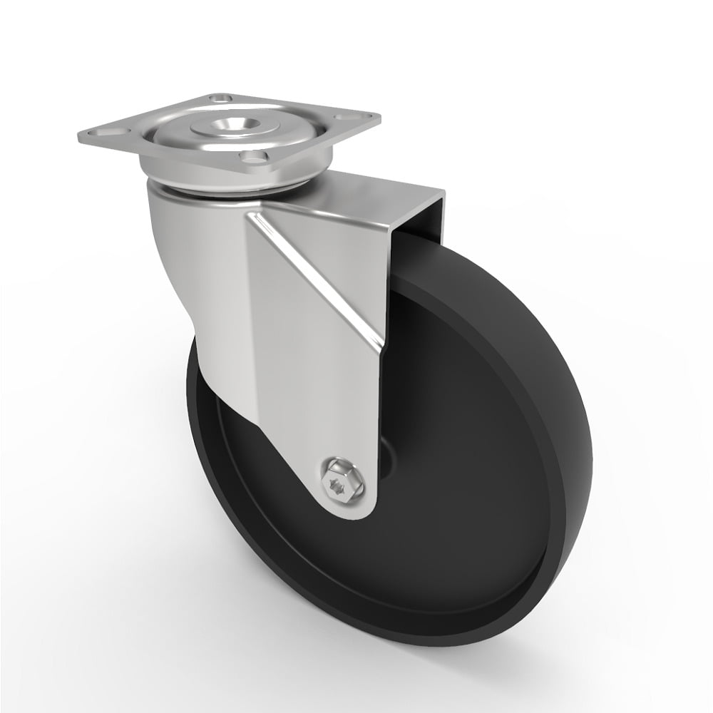 Polypropylene Plate Swivel Castor 125mm 80kg Load