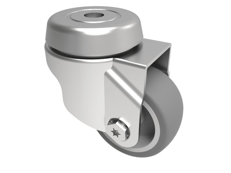 Rubber Swivel Castor Bolt Hole 75mm 70kg