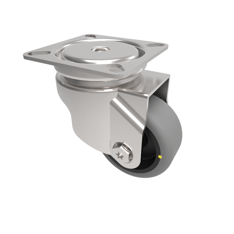 Electrically Conductive Rubber Plate Swivel Castor 50mm 50kg Load