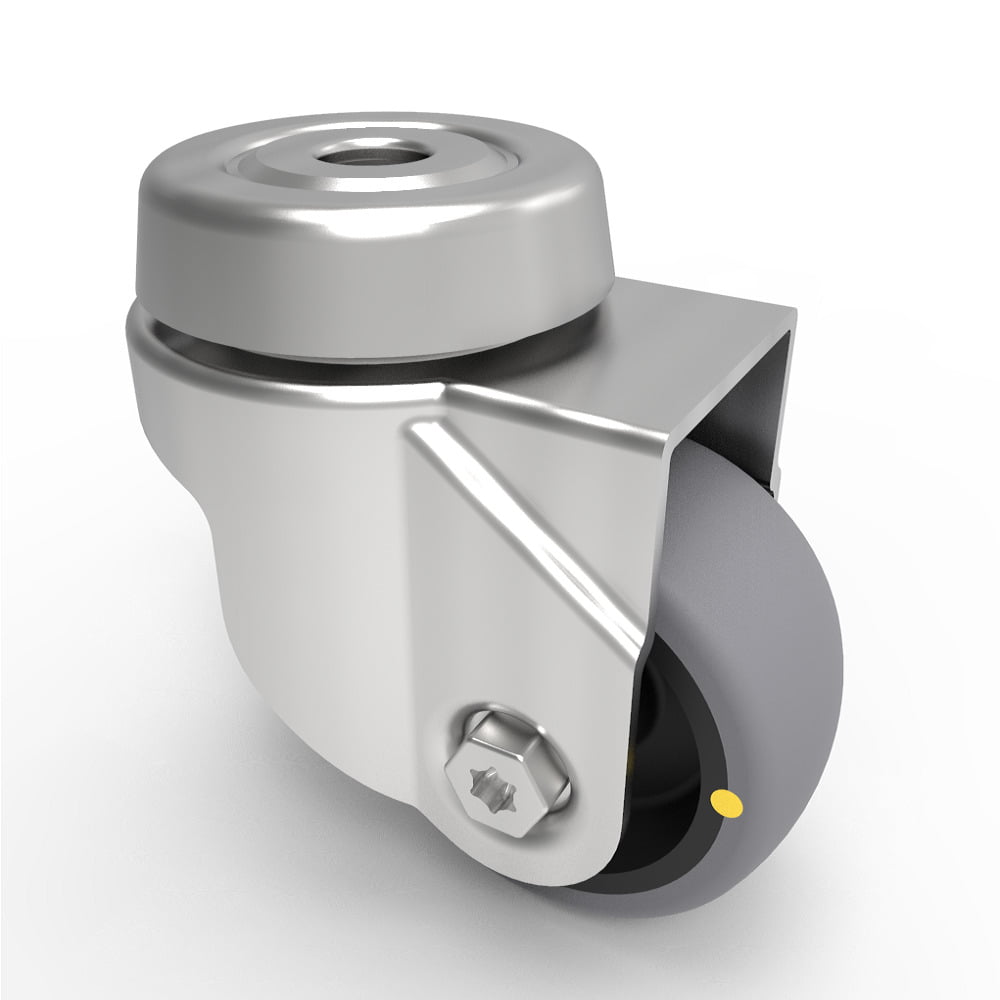 Electrically Conductive Rubber Bolt Hole Swivel Castor 50mm 50kg Load