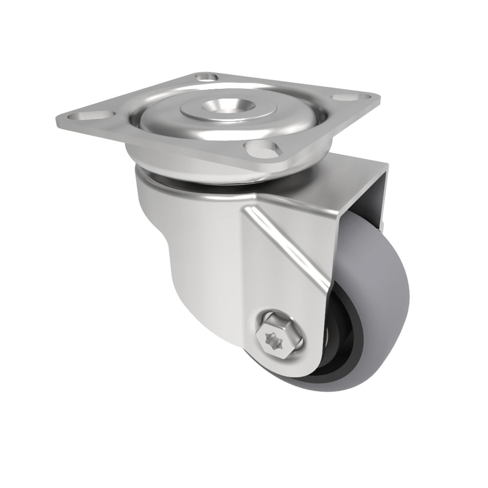 Electrically Conductive Rubber Plate Swivel Castor 50mm 50kg Load