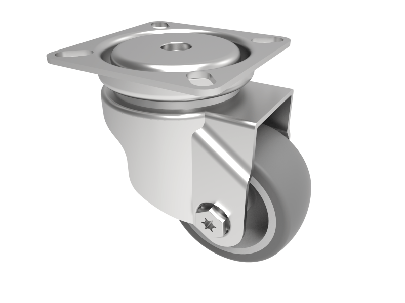 Rubber Swivel Castor Plate 50mm 50kg