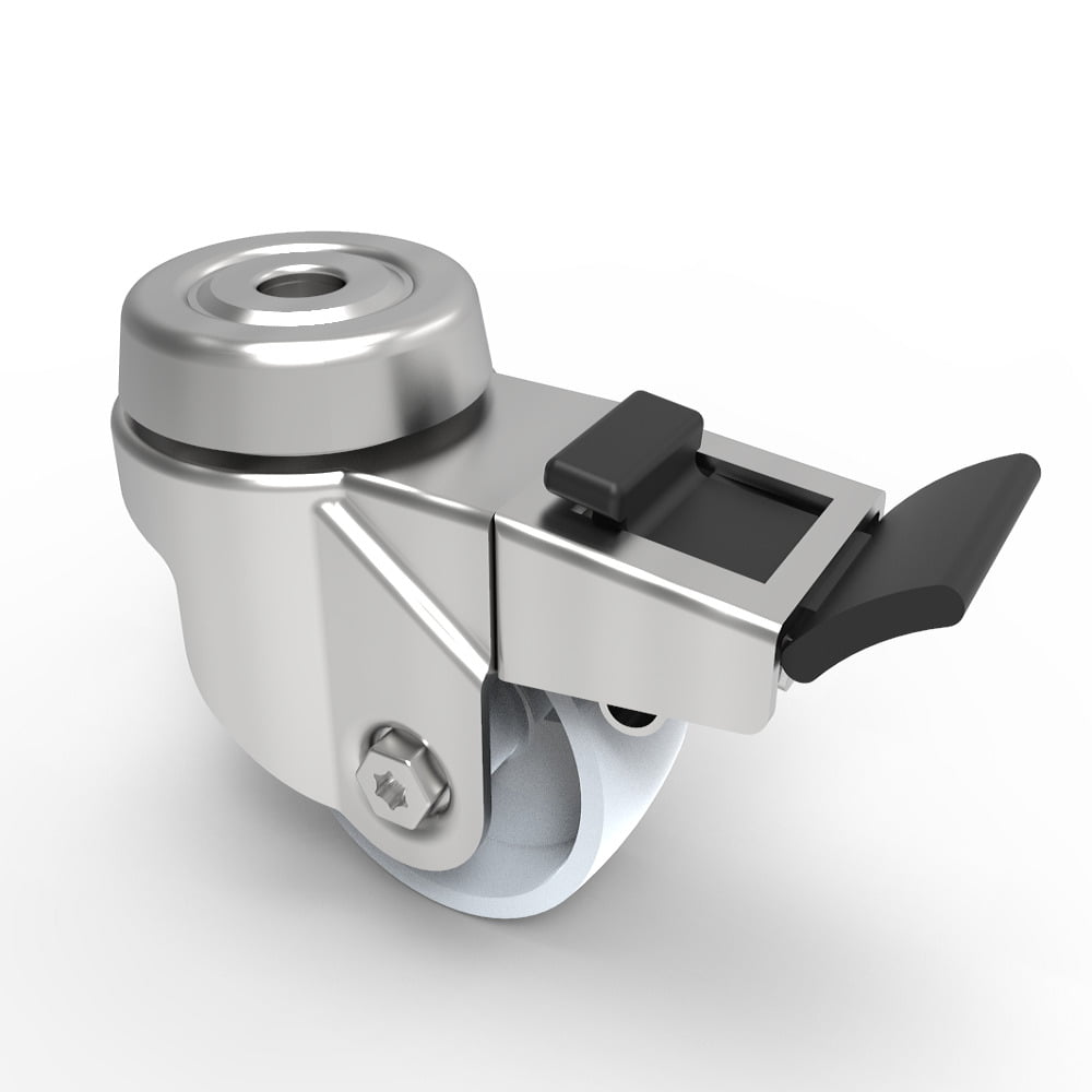 Nylon Bolt Hole Swivel Castor Brake 50mm 50kg Load