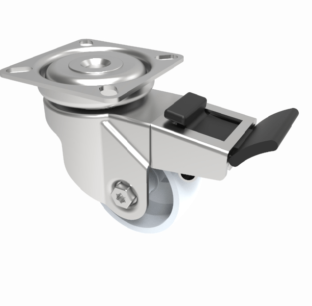 Nylon Plate Swivel Castor Brake 50mm 50kg Load