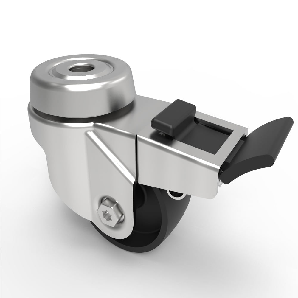 Polypropylene Bolt Hole Swivel Castor Brake 50mm 50kg Load